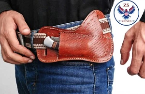 Custom Hand Made LEATHER SHEATH FOR FOLDING POCKET KNIFE - ZS 02 - Bild 1 von 5