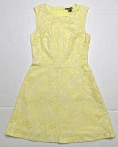 H&M Floral Lace Dress Ladies Yellow Size 6 - Picture 1 of 18