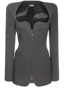 Versace Sweetheart Neckline Black Blazer UK 12 (IT 44) £2050 - Picture 1 of 14