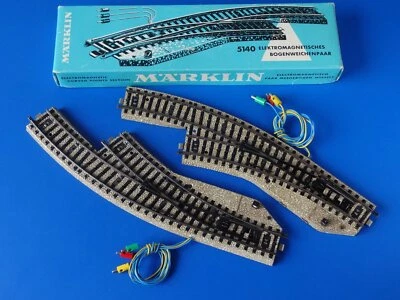 MARKLIN H0 - 5140 - Pair of Curved Switches - M Track / BOX - LN - Image 1 of 2