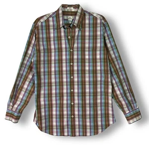 Camisa a Cuadros Peter Millar Para Hombres M Manga Larga Multi Botones Fin de Semana Preparación para Lavado - Imagen 1 de 12