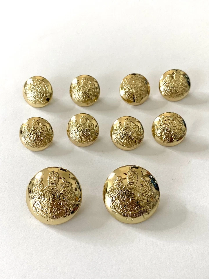 (10) RALPH LAUREN Gold Blazer Suit Jacket Replacement Buttons 1" & 1/2" NEW - Image 1 of 4