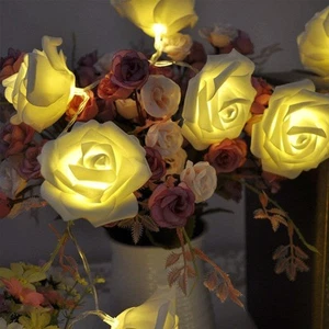 2M/3M/6M USB Anschlussbare LED Lichterkette Rose Blume Außen - Bild 1 von 11