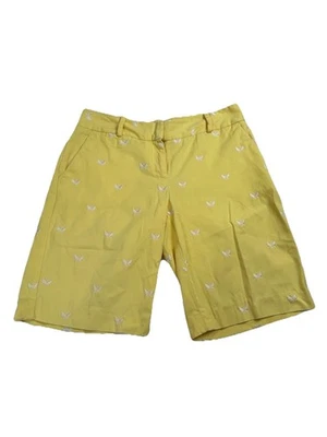 Bermudas Talbots Petites 2P Amarillo Mariposa Bordado Algodón Verano Foto 1 de 4