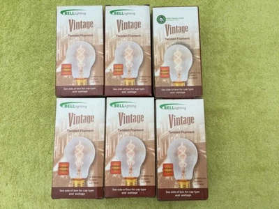 6 x Bell 40W Amber Vintage GLS twisted filament ES/E27 250 lumens - Image 1 of 4