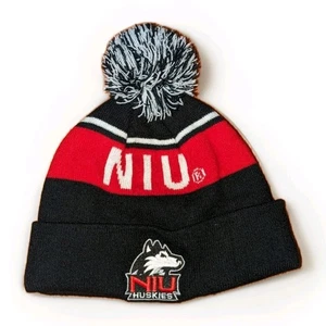 NIU NORTHERN ILLINOIS HUSKIES NCAA Black BEANIE  WINTER KNIT CAP HAT Allstate - Picture 1 of 2