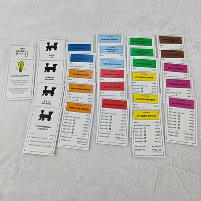 Monopoly Replacement Property Title Deed Cards Complete Set 2013 Hasbro - Image 1 of 4
