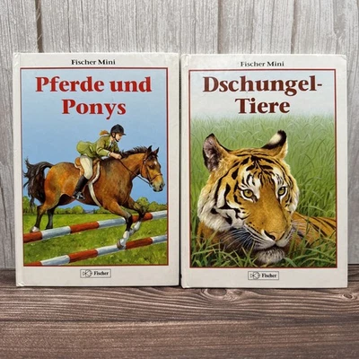 2 German Childrens Kids Books HC Animals Horses Pony Jungle Tiger Fisher Mini - Image 1 of 4