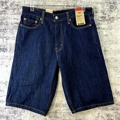 NUEVO CON ETIQUETAS - Pantalones cortos de mezclilla sueltos Levi's 469 - Azul lavado oscuro - Para hombres 30 Foto 1 de 4