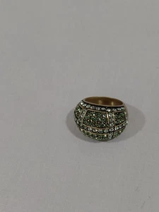 Heidi Daus grüner Swarovski Kristall Kuppel Ring bronzefarben Größe 7,5 - Bild 1 von 4