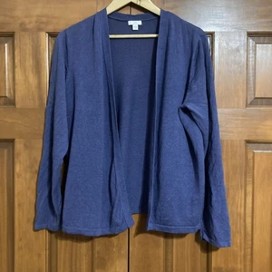 JJill Leinenmischung vorne offen blau Cardigan Oberteil Damen Größe Large L - Bild 1 von 5