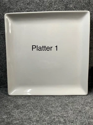 15" Large Pampered Chef White Square Platter Serving Plate Simple Additions - Image 1 of 4