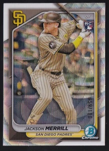 Bowman Chrome Jackson Merrill Rookie Wave Refractor 2024/100 #27 Padres RC - Imagen 1 de 2