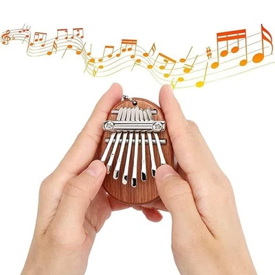 8-Key Mini Kalimba Thumb Piano Pendant - Solid Wood Finger Piano Musical Gift - Bild 1 von 4