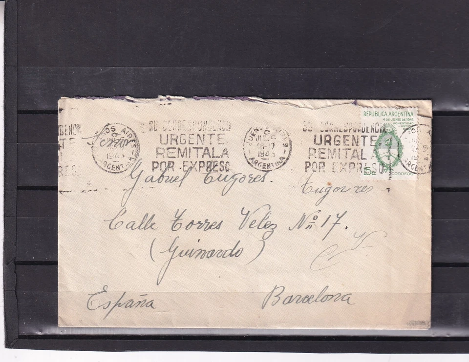 0071 Spain ( Civil War)  Nice censored letter from Argentina to Spain see scan - Image 1 of 1