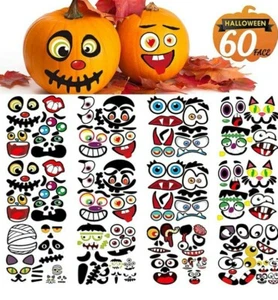 60 piezas. Fiesta de Halloween Otoño Calabaza Decoración Jack-O-Lantern Pegatinas Calcomanías - Imagen 1 de 7