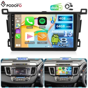 DAB+ For Toyota RAV4 2013-2018 Android 13 Car Stereo Radio Carplay GPS Nav 4+64G - Picture 1 of 22