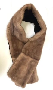 Vintage Mink Fur Collar Scarf - 55" Long - Black Velvet Lining - Picture 1 of 3