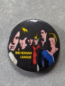 Vintage 80s The Human League Pin Badge Purchased 1986 - Picture 1 of 4