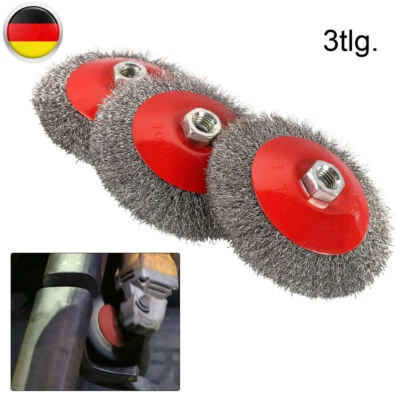 3× Kegelbürste Gewellt M14 Drahtbürste Scheibenbürste Für Flex Winkelschleifer - Bild 1 von 4