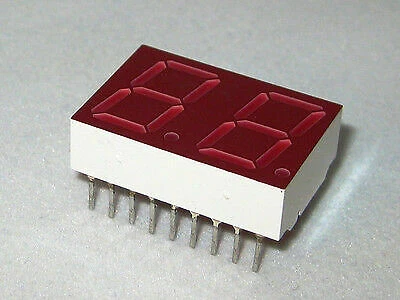 Agilent QDSC-A000 14.2mm Common-Anode 2-Char Red 7-Segment LED Display,  QTY-25 - Image 1 of 1
