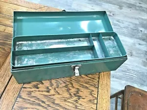 Cassetta degli attrezzi vintage in acciaio Union made in metallo fatica da pesca lunga 19 - Foto 1 di 12