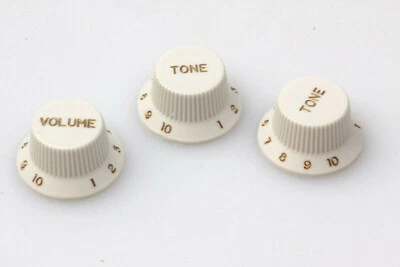 ST Knob Set (3) Parchment Small No's fit to Strat® US/CTS Potis