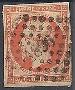1853-60 FRANCIA USATO NAPOLEONE EMPIRE FRANC 40 CENT ARANCIO VIVO - FR452-4 - Bild 1 von 1