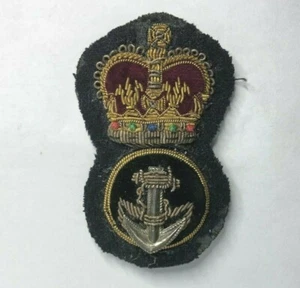 1970's Royal Navy Chief Petty Officers Bullion Cap Badge Original - Picture 1 of 3