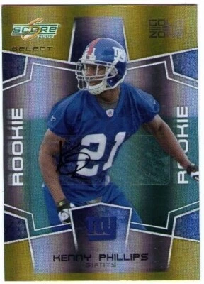 KENNY PHILLIPS 2008 Score Select Autographs Gold Zone Rookie Auto 19/40 Card - Image 1 of 2