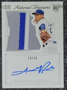 2015 Panini National Treasures Addison Russell #8 Silhouette #78/99 Cubs - Picture 1 of 2