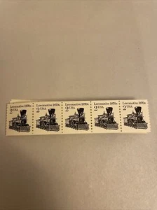 Locomotive 1870s - Plate Number Coil Strip of  25 - Picture 1 of 6