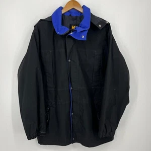 REI Windbreaker Jacket Men's L Black Gore-Tex Hooded Full Zip Snap Vintage 90s - Picture 1 of 9