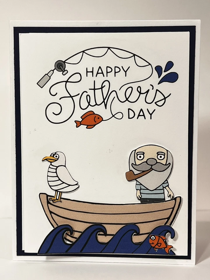 Kit de tarjetas de estampación día del padre pesca masculina Foto 1 de 1