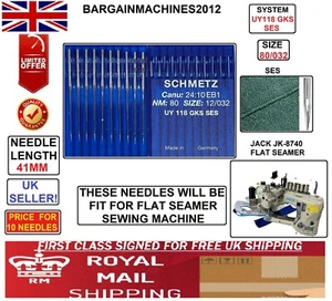 UY118GKS SES JACK JK8740 FLACHNAHMER GR:80/032 INDUSTRIENÄHMASCHINENNADEL - Bild 1 von 3