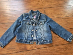 The Children's Place Distressed Blue Denim Jean Jacket Girls Size 5T NEVER WORN - Picture 1 of 7