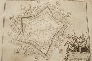 PHILIPPEVILLE PLAN GRAVURE 1743 NORD OLD ETCHING PRINT R541 - Picture 1 of 1