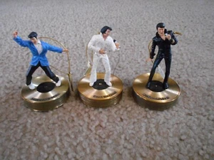 Set #1 ELVIS PRESLEY SOLID GOLD MUSICAL 3 ORNAMENT COLLECTION. BRADFORD EDITIONS - Picture 1 of 5