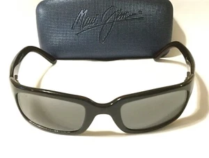 SELTENE MAUI JIM MAKUA SONNENBRILLE schwarzes Gestell mit grauen polarisierten Gläsern MJ 140-02 - Bild 1 von 6