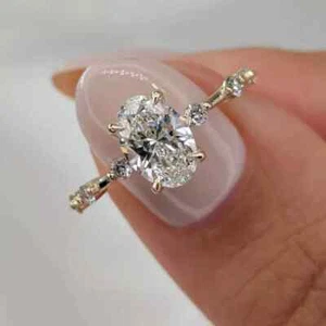 IGI 1.65 Ct Lab Grown Diamond Round Cut Engagement Ring 14k Yellow Gold - Picture 1 of 5