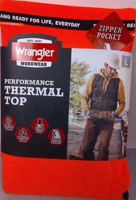 Wrangler Work wear Orange Performance Thermal Top Size L - New - Image 1 of 4