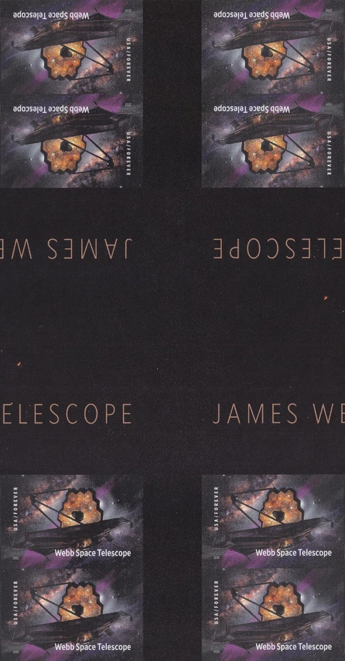 US 5720a James Webb Space Telescope imperf NDC cross gutter block 4x2 MNH 2022 - Image 1 of 1