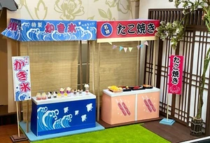 Handmade 1:6 miniature dollhouse Japanese food stall stand market Yatai shop - Picture 1 of 11