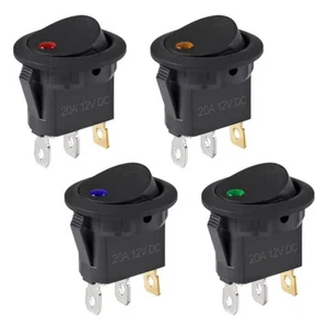 4Pcs Lighted Rocker Switch DC 12V 20A for Boat Car(1 each of 4 colors) ES - Afbeelding 1 van 12