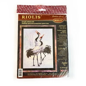 Riolis CRANES IN SNOW 0028 PT Cross Stitch by Alexandra Gusarova 2014 NEW Sealed - Picture 1 of 4