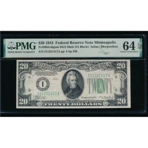 1934 $20 Minneapolis FRN PMG 64EPQ - Picture 1 of 2