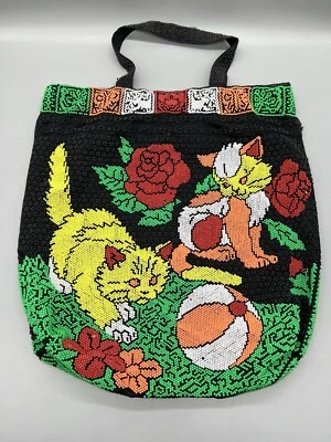 Bolso de mano vintage con cuentas cartera gatos rosa playa bola punto caramelo Hong Kong Foto 1 de 4