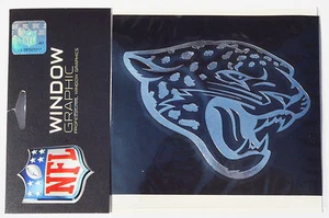 Calcomanía gráfica de ventana cromada plateada Jacksonville Jaguars fútbol americano NFL - 4" X 5" - Imagen 1 de 2