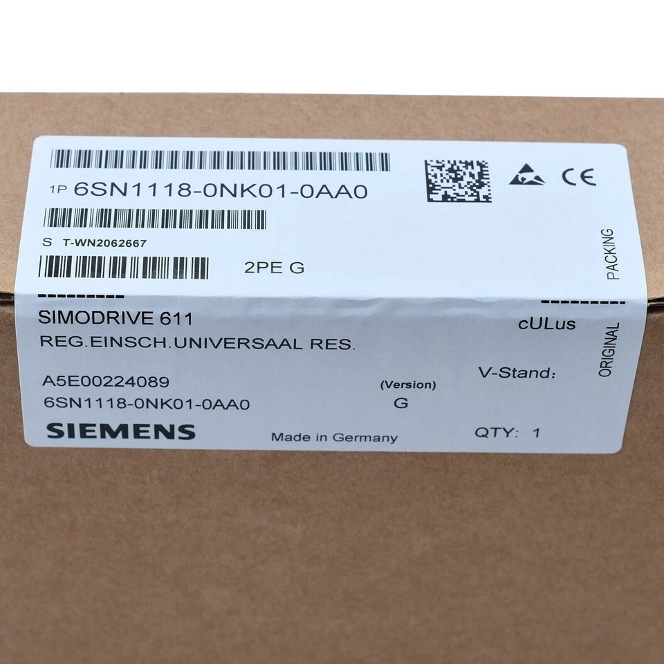 6SN1118-0NK01-0AA0 NEW SIEMENS 6SN1 118-0NK01-0AA0 SIMODRIVE 611 U Control Unit - Image 1 of 1