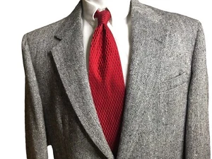 Vintage Alexander Lloyd Men’s Herringbone Tweed Blazer Made In USA Size 45R - Picture 1 of 19